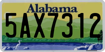 AL license plate 5AX7312