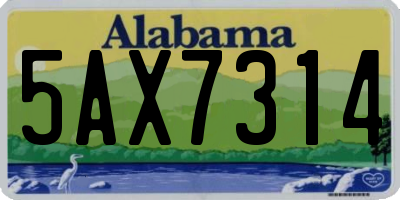 AL license plate 5AX7314