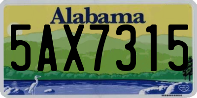 AL license plate 5AX7315