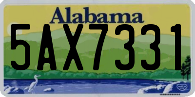 AL license plate 5AX7331