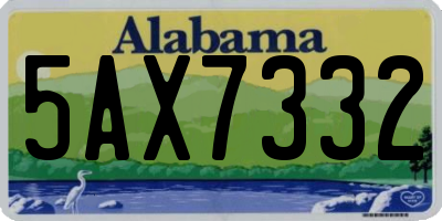 AL license plate 5AX7332