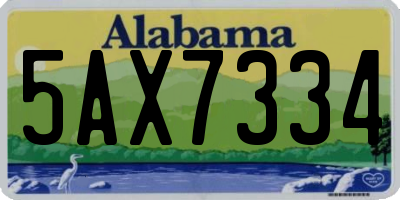 AL license plate 5AX7334