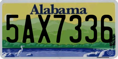 AL license plate 5AX7336