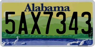 AL license plate 5AX7343