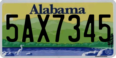 AL license plate 5AX7345