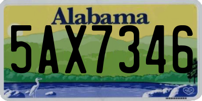 AL license plate 5AX7346