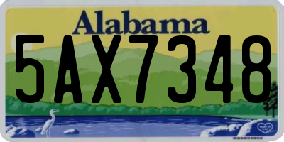 AL license plate 5AX7348