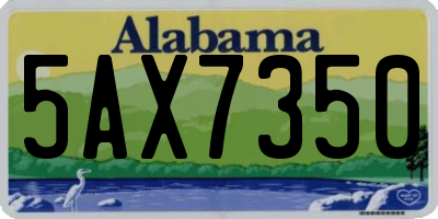 AL license plate 5AX7350