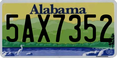 AL license plate 5AX7352