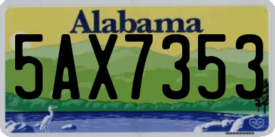 AL license plate 5AX7353