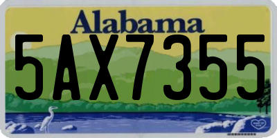 AL license plate 5AX7355