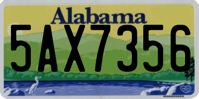 AL license plate 5AX7356