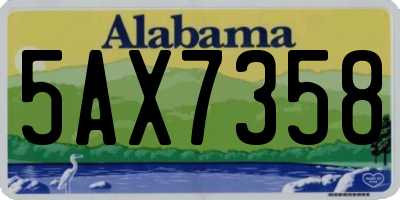 AL license plate 5AX7358