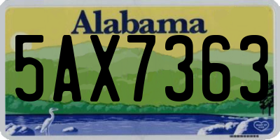 AL license plate 5AX7363