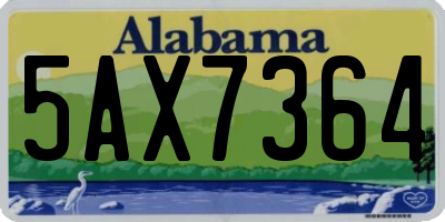 AL license plate 5AX7364