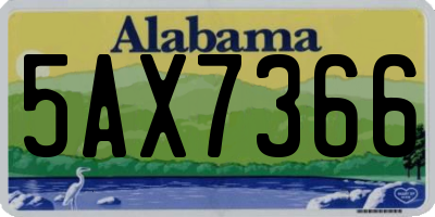 AL license plate 5AX7366
