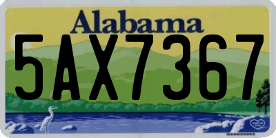AL license plate 5AX7367