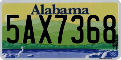 AL license plate 5AX7368