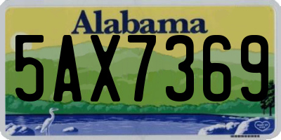 AL license plate 5AX7369