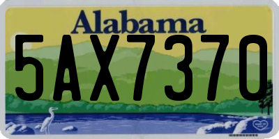 AL license plate 5AX7370
