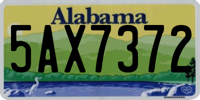 AL license plate 5AX7372