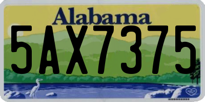 AL license plate 5AX7375
