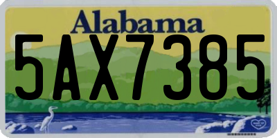 AL license plate 5AX7385