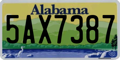 AL license plate 5AX7387