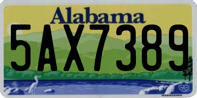 AL license plate 5AX7389