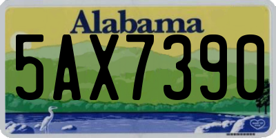 AL license plate 5AX7390