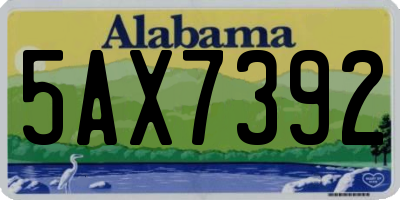 AL license plate 5AX7392