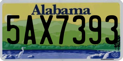 AL license plate 5AX7393
