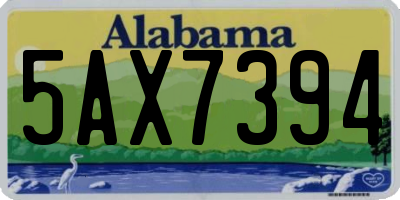 AL license plate 5AX7394