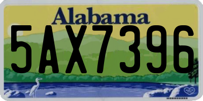 AL license plate 5AX7396