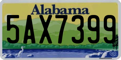 AL license plate 5AX7399