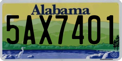 AL license plate 5AX7401