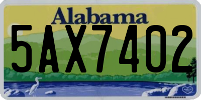 AL license plate 5AX7402