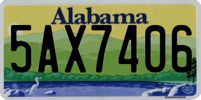 AL license plate 5AX7406
