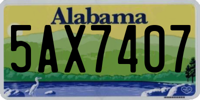 AL license plate 5AX7407