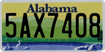 AL license plate 5AX7408