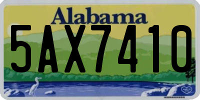 AL license plate 5AX7410
