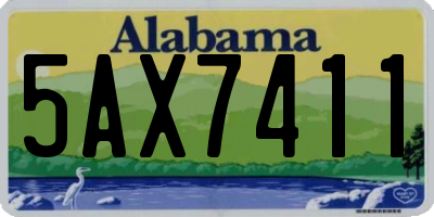 AL license plate 5AX7411