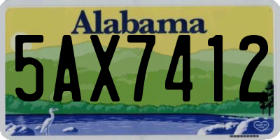 AL license plate 5AX7412