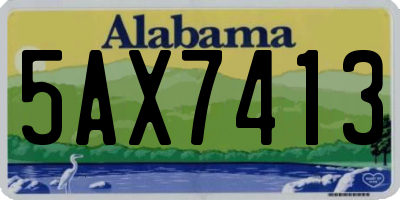 AL license plate 5AX7413