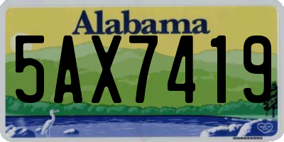 AL license plate 5AX7419