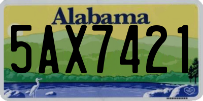 AL license plate 5AX7421