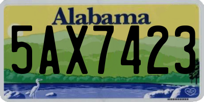 AL license plate 5AX7423