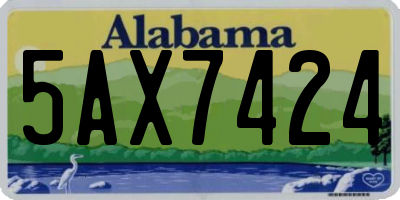 AL license plate 5AX7424