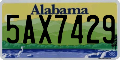 AL license plate 5AX7429