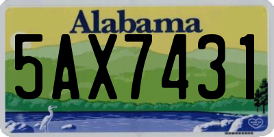 AL license plate 5AX7431